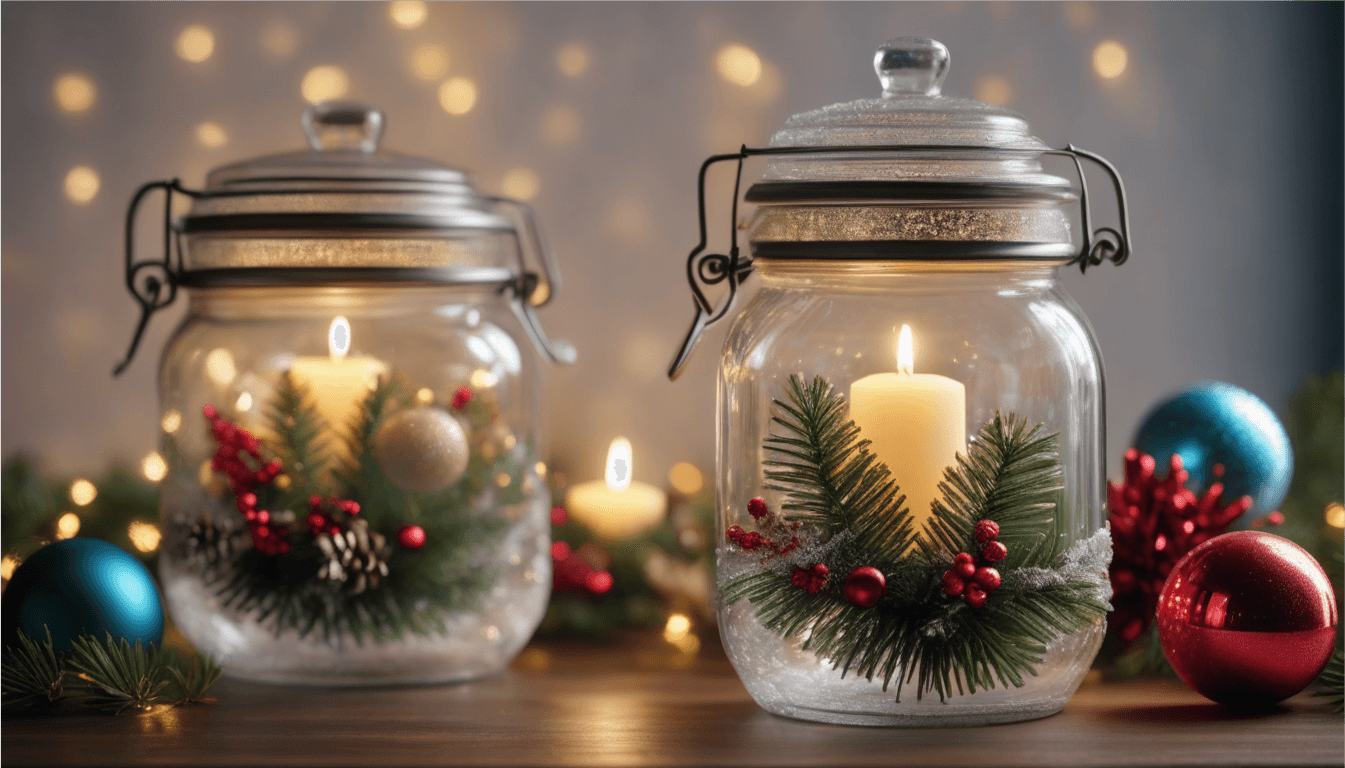 Aprende en sencillos pasos cómo decorar botes de cristal para Navidad