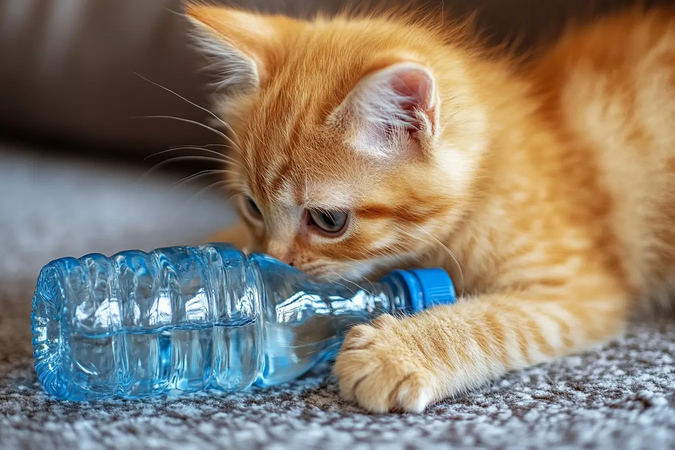 ahuyentar gatos con botellas de agua