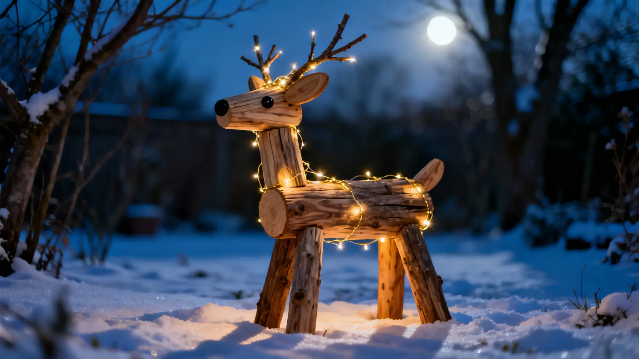 Cómo hacer un reno con troncos de madera: paso a paso (DIY Navidad)