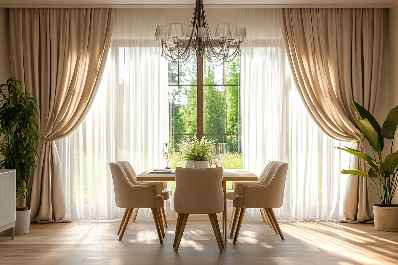 Modelos de cortinas para salón comedor