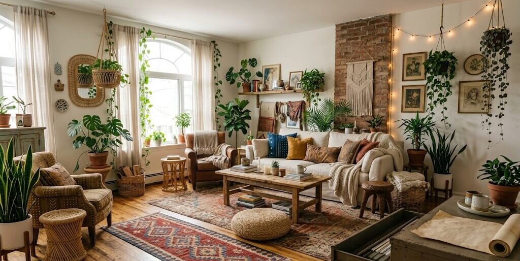 Decoración bohemia: tejidos, plantas y layers de color para transformar tu hogar